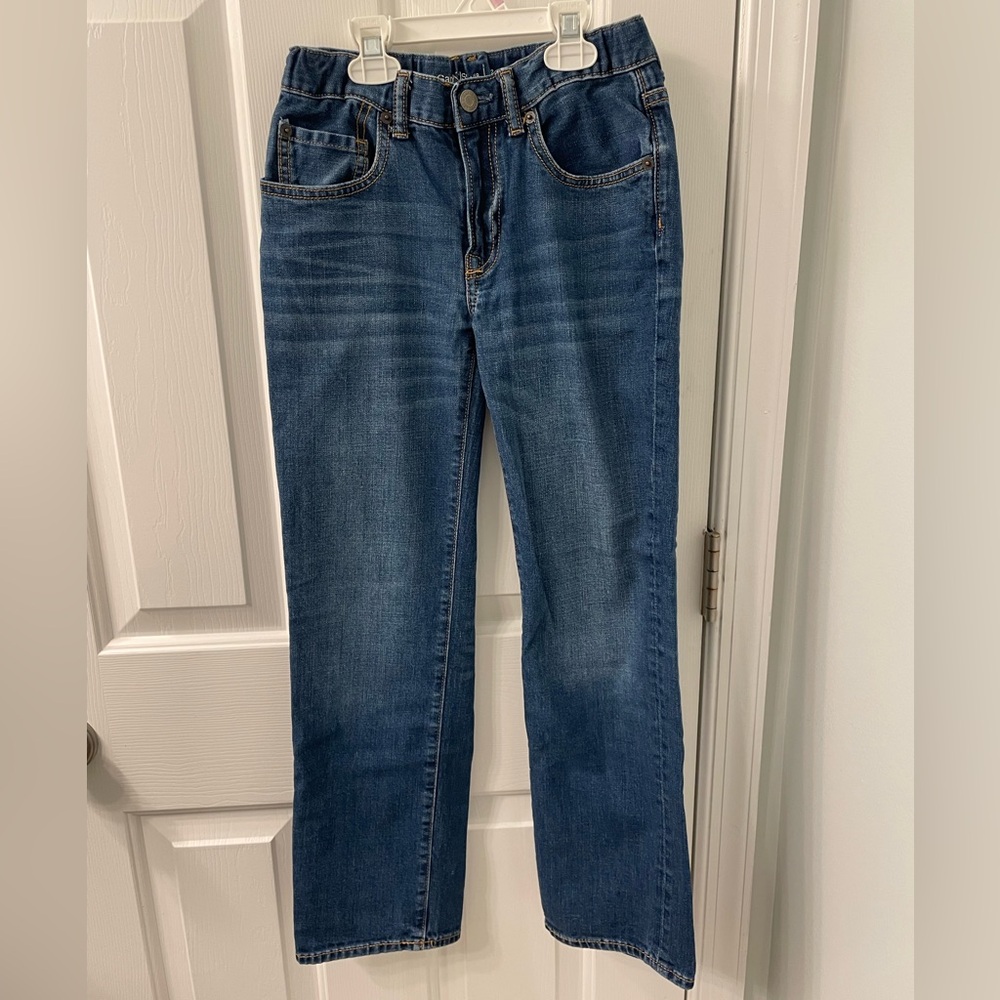 The GAP blue jeans boys size 12 with elastic waist